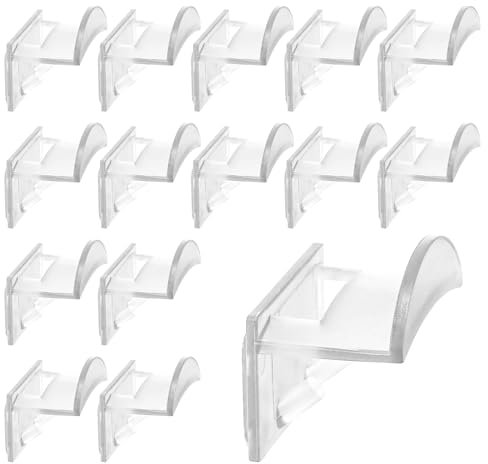 Kuleyang 15-Pack Self Adhesive Hat Hooks for Wall, Clear Wall Mounted Hat Rack for Baseball Caps, Hat Storage for Wardrobe, Closet, and Small Spaces