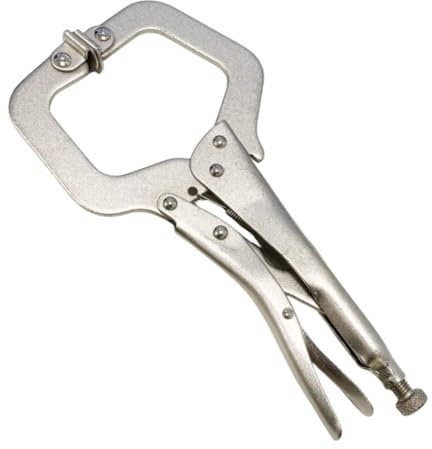 Dunnet Tools 11 Locking C Clamp Grip Pliers | Heavy Duty Welding & Metalwork Grip, Adjustable Screw, Swivel Pads | Woodworking, DIY, Crafts, Clamps, Pliers Set, Mole Grips