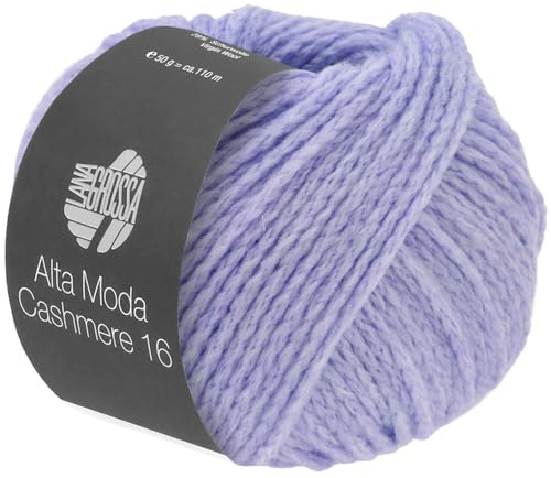 LANA GROSSA Alta Moda Cashmere 16 | Feinste 16 Mikron Merinowolle mit Kaschmiranteil | Handstrickgarn aus 78% Schurwolle (Merino) 12% Kaschmir & 10% Polyamid (Nylon) | 50g zum Stricken | 110mFB 78