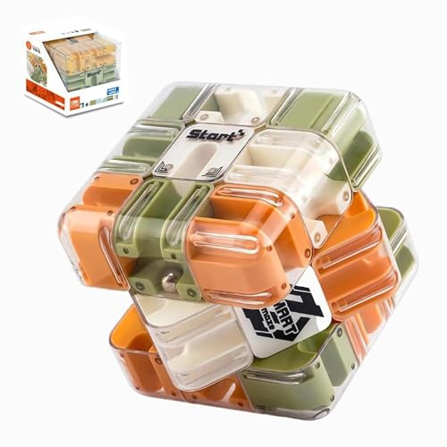 Large Labyrinth 3D Puzzles Maze Cube, Engaging Brain Teaser Toy, Spatial Awareness Brain Training Toy, Educational Focus Game Christmas Gift1 for Adults Teens