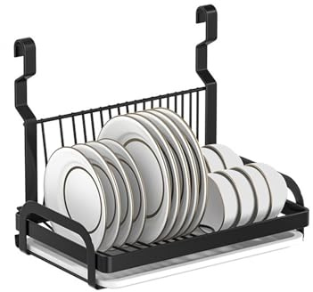Générique Séchoir Vaisselle Murale Acier Inoxydable Design Pliable Organisateur Gain De Place Inclut Bac Égouttage Et Tige Suspendue Usage Cuisine