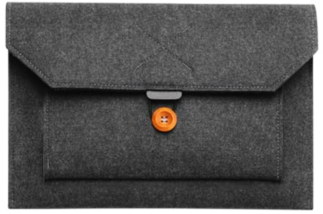 HEATSHAKING Business Laptop Felt Sleeve and Protective Bag for 14-Inch Devices, Shock-Absorbing Computer Pouch for Office and Travel, Black Felt Storage Case