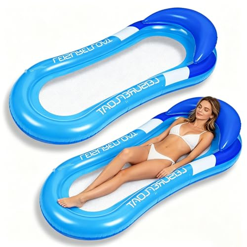 DIANLIANG Wasserhängematte mit Netz 160x90cm Luftmatratze Wasser Pool Hängematte Schwimmmatte Wasserliege