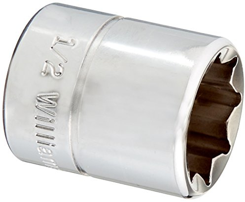 Williams JHWBD-816 SuperTorque 3/8-Inch Drive Shallow 8 Point 1/2-Inch Socket with Lobular Openings, Chrome Finish