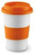 eBuyGB Insulated Takeaway Travel Mug with Silicone Lid, Ceramic, Orange, 400 ml
