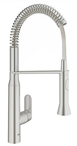 GROHE 31380DC0 Robinet de cuisine à poignée unique, acier supersteel, H 21 1/4 x l 4 7/8 x P 9 1/4