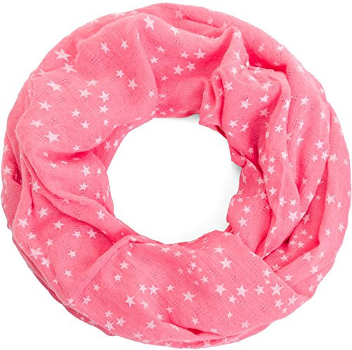 Compagno Damen Loopschal Stars & Stars weicher und leichter Schal Loop mit Sternen, SCHAL Farbe:Rosa