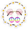 W WIDMANN MILANO Party Fashion 95718 - Hippie Set, Blumenhaarband, Ohrringe und Brille, Flower-Power, Gänseblümchen, Peace-Zeichen, 50er und 60er Jahre, Mottoparty, Beachparty, Karneval