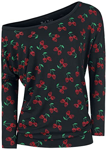 Rock Rebel by EMP Damen schwarzes Langarmshirt mit Kirschen-Print