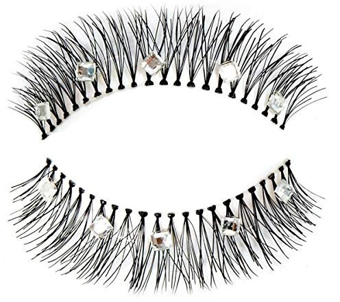 Peggy Sage Faux cils Couture avec strass + colle synthétique, 2 paires