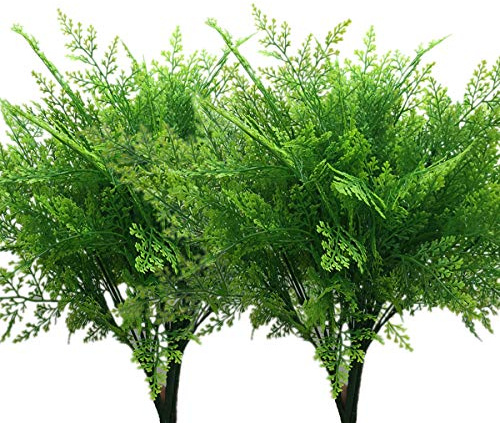 LoveniMen Künstliche Sträucher, persische Farnblätter, Kunststoffpflanzen, grünes Gras, Simulation, künstliche Sträucher, für drinnen und draußen, Haus, Garten, Veranda, Dekoration, 8 Stück