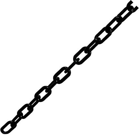 POWERTOOL Absperrkettenglied aus Kunststoff, Parkplatzsperre, verschiedene Farben, Kunststoffkette, Sicherheit für dekorativen Gartenzaun, 6 mm x 5 m (5 Farben, schwarz)
