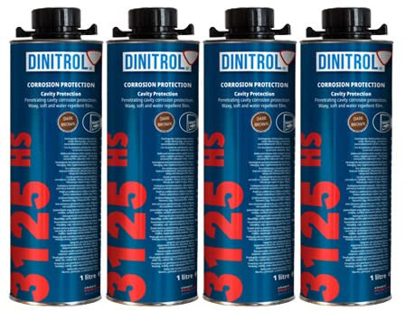 Rejel 4 x Dinitrol HS3125 Rostschutz-Hohlraumwachs, 1 Liter, mit Schraubverschluss im Schutz-Stil