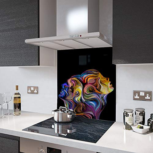 Glass Splashbacks Rainbow Faces Glass - Made by Premier Range in 80cm Wide x 90cm High
