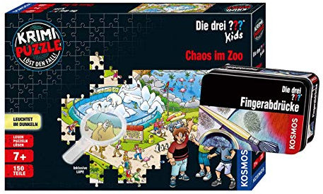PDBEST Chaos im Zoo - Krimi Puzzle + Forscherkästchen (Tiere, Verschiedene Auswahl) - Rätselspiel, Alter: 60+