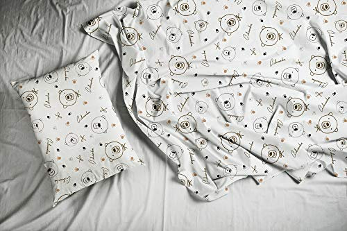 Need Sleep Kinderbettwäsche Bettwäsche Bettbezug Kopfkissenbezug 100% Baumwolle Mädchen Junge Made in EU (135x200 cm + 80x80 cm, Taddy Bear)