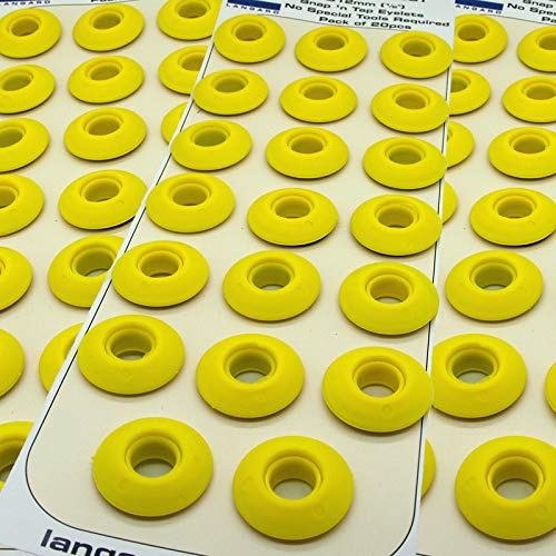 Langard Snap 'n' Tap Ösen, 12 mm, Gelb, 60 Stück