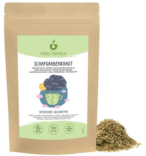Achillée Mille Feuille (250g), Thé en Vrac, Achillée Millefeuille Coupée et Délicatement Séchée, 100% Naturelle et Pure pour la Préparation de Tisane, Thé d'Achillée Millefeuille, Infusion