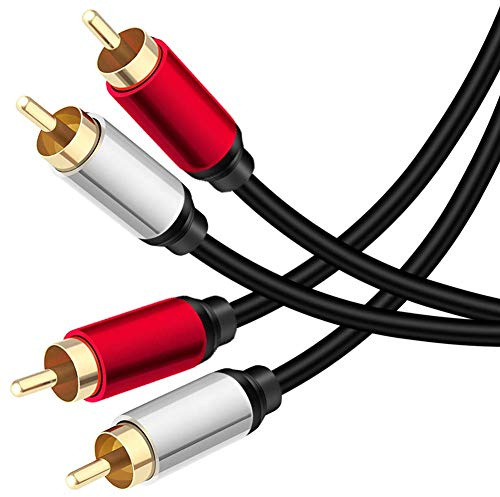 Yeung Qee 2RCA Male to 2RCA Male Stereo Audio Cable,Dual Shielded Gold-Plated RCA Stereo Cable,Suitable for Home Theater, Amplifier, HDTV, Game Console, Hi-Fi System (10m/30ft)