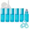 TIANZD 6 Pcs, 5ml Empty Frosted Light blue Glass Essential Oil Roller Bottles with Alu Screw Cap Roll on Bottles Rollerball Bottle for Essential Oil Perfume, 1x Funnel 1x Opener