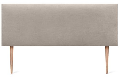 DHOME Tête de lit en Similicuir ou en Tissu AQUALINE Lisse avec Pieds, tête de lit tapissée pour lit de Luxe (145x105cm avec Pieds (Lits 120/135/140), Tissu Beig)