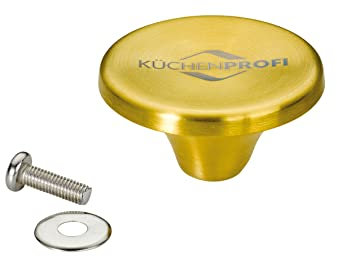 Küchenprofi PROVENCE Deckelknopf messingfarben, Ø 5 cm, Edelstahl rostfrei, hitzebeständig bis 250 °C, Ersatzgriff für Gusseisen Töpfe, Kochtöpfe, Bräter und mehr (0400012900)