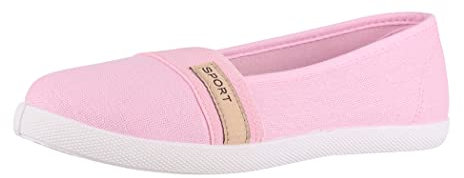 Elara Damen Ballerina Flache Bequeme Slipper Chunkyrayan BD1412 Rosa-40