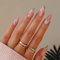 Sethexy Abstrakt Mandelform Falsche Nägel Französisch Press on Nails Swirl Fingernägel 24St Acryl Nägel zum Aufkleben für Frauen und Mädchen