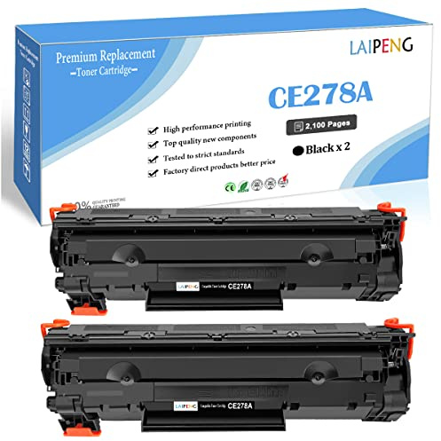 LAIPENG CE278A 78A Toner Cartridge Compatible for HP M1536 P1560 P1566 | 2100 Pages Compatible for HP LaserJet M1536DNF MFP P1600 P1606 P1606DN Printers ( Black x 2 )
