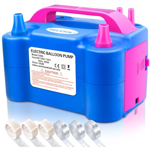 Electric Balloon Pump, 600W Balloon Inflator with 4 Accessories, Balloon Blower Machine with 2 Inflation Modes, Balloon Blower Pump for Balloons for Birthday, Weddings and Party Decoration