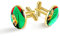 Personalisierte Gold Manschettenknöpfe für Smoking Shirt Karneval Hexe verkleiden sich Muster, 20mm*20mm, Edelstahl, Künstlicher Quarz
