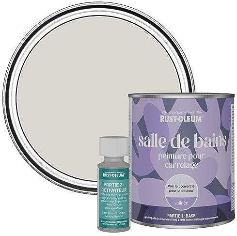 Rust-Oleum Grey Water-Resistant Bathroom Tile Paint in Satin Finish - Bare Birch 750ml