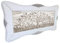 Quadro Albero della Vita decoro argento Cornice Rondine in Ecopelle Bianca, Arredo soggiorno salotto camera da letto cucina ufficio bar ristorante Regalo utili, originali ed economici (120x60)