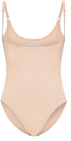 Bye Bra Soft Touch Open Bust Shapewear Bodysuit for Women, Tummy Control Body Shaper, Adjustable Straps, Seamless Smoothing Fit, S–XXL (Beige, S)
