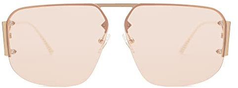 SOJOS Sonnenbrille Herren Damen Retro,Groß Trendy Metall Randlos Sonnenbrillen SJ1192