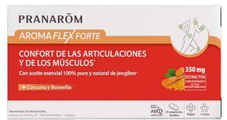 PRANAROM - Aromalgic - Aromaflex Forte - Movilidad y recuperación de las articulaciones - Acción rápida - Efecto duradero 4 horas - Aceites esenciales 100% ORGÁNICOS - 30 Comprimidos