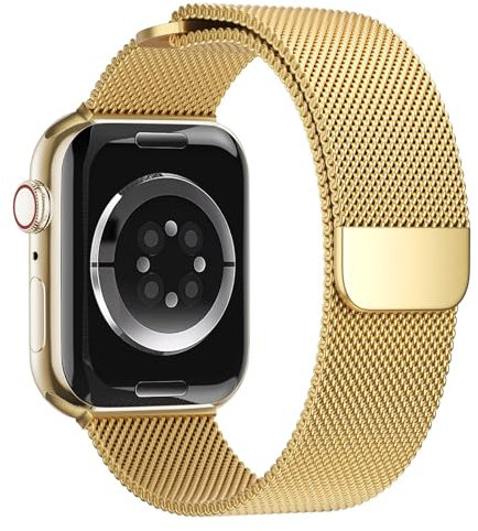 Magnet für Apple Watch Armband 45mm 44mm Ultra 49mm 41mm 40mm iWatch Armbänder 46mm 42mm 38mm Herren/Damen,Metall Edelstahl Milanaise Band für Apfelband Series 10 9 8 7 6 5 4 3 2 Se 2nd Ersatzarmband