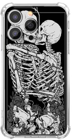 mehidpur Skelett-Liebhaber für iPhone 15 Pro Max Hülle, ästhetische Hülle für Jungen und Mädchen, einzigartiges, trendiges Design, weiche TPU-Schutzhülle für iPhone 15 Pro Max