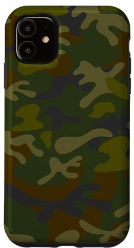 Hülle für iPhone 11 Camouflage Camo Grün Braun Khaki Olive