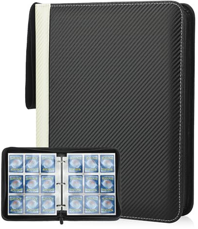 Deoyibu Sammelkarten Album für 900 Karten, Sammelalbum mit 9 Fächern 50 Seiten für Karten-Organizer, Karten Binder aus PU, für Sportkarten, MTG, TCG, Yugioh-Karten etc. Weiß