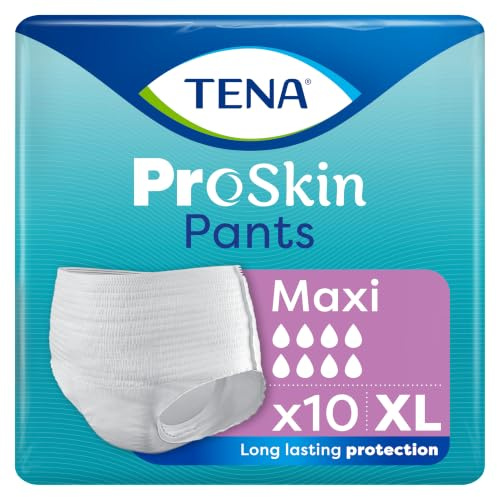 TENA Maxi Pants | Größe XL | 8 Tropfen hohe Saugfähigkeit | Inkontinenzhose | 1 x 10 Stück