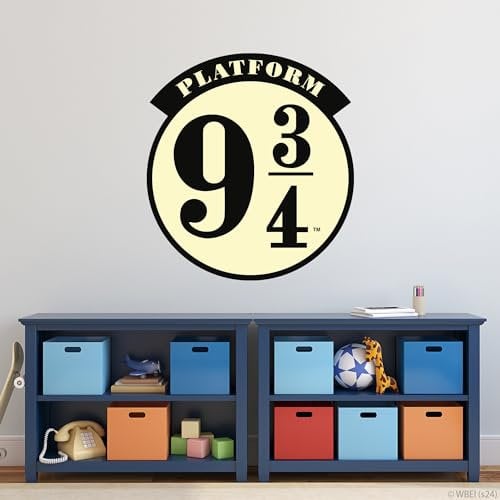 Harry Potter Wall Sticker – Platform 9 3/4 Station Sign Wall Decal Wizarding World Art (120cm Height x 105cm Width)