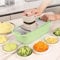 6 in 1 Vegetable Slicer, Vegetable Chopper Vegetable Cutter Mandoline Veggie Fruits Shredder Cheese Grater, Onion Salad Food Chopper for Kitchen(Green)