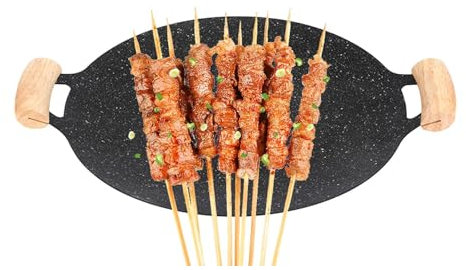 Genérico Sartén Teppanyaki - Plancha de inducción para barbacoa redonda antiadherente para estufa - Sartén para parrilla para barbacoa, placa multifuncional para carnes, panqueques y costillas