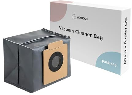 WAIKAS 6 Stück X10 X8 Staubbeutel für Eufy X10 Pro Omni, X8 Pro Saugroboter, Große Kapazität Ersatzteile Staubsaugerbeutel Zubehör