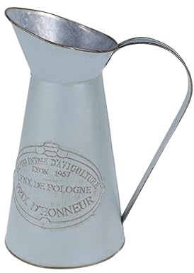ABOOFAN Antique French Style Metal Vase Jug with Rustic Country Primitive Design, Decorative Accent Suitable for Dry Floral or Greenery, Wedding or Aromatherapy Party Decoration
