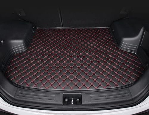 SZFCL Coche Alfombrillas Maletero para Seat Ibiza FR 2023 2024, Impermeable Antideslizante Cuero Funda Maletero Protector Accesorios,Black-Red
