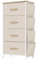 YITAHOME Chest of Drawers with 4 Drawers, Fabric Drawers Cabinet with Side Pocket&Hooks,Easy Pull Handle,Sturdy Steel Frame,Storage Drawers for Bedroom, Closet, Clothes,Beige