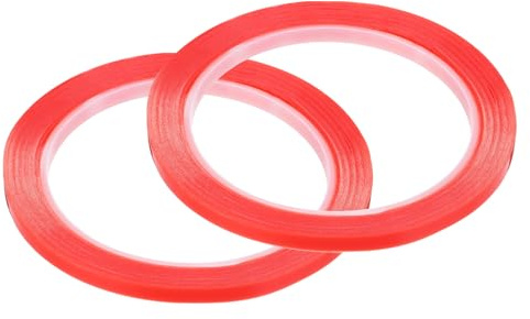 QUARKZMAN 2 Stücke 5mm x 10m Telefon Reparatur Klebeband LCD Bildschirm Reparatur Aufkleber Doppelseitig für Handy Tablet Laptop Transparent Rot