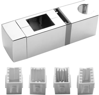 Adjustable Shower Bracket, 360° Angle Adjustment Rectangular Slider Bar Holder Shower Head Slider Rail Holder for Any Rail Rectangular Rails Lifting Rods (18x30, 22x22, 25x25, 30x15mm)